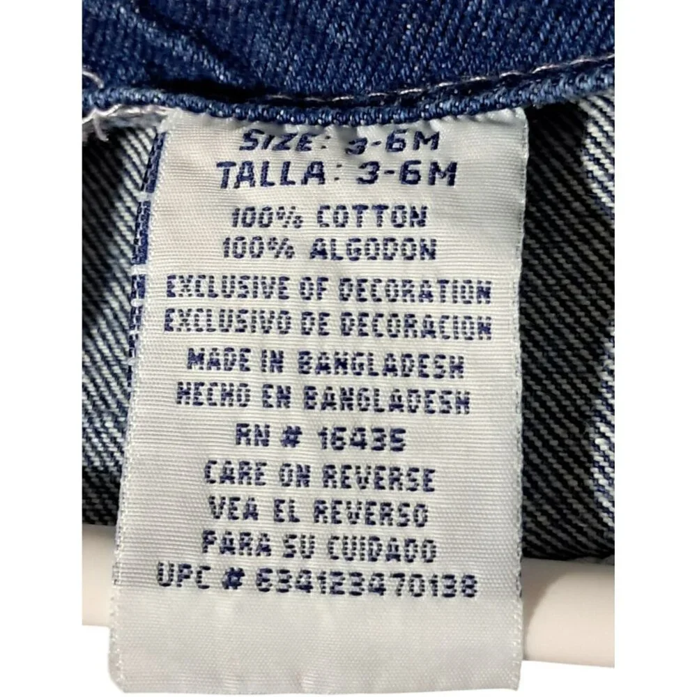 Baby Grand Infant Girls Embroidered Denim Overalls 3-6M - Picture 3 of 11